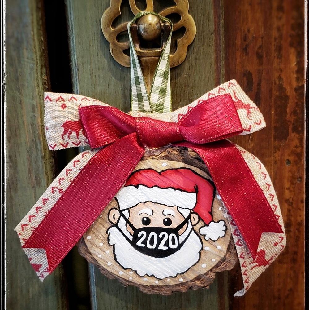 Social Distant Santa Ornament